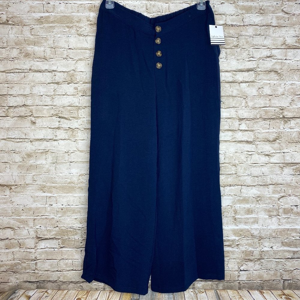 COPY - Ophelia Roe Blue Stretch Pants with Button Closure
